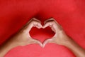 Both hands are making a heart shape. Royalty Free Stock Photo