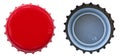 Red Metal Bottle Cap - Both Sides Royalty Free Stock Photo