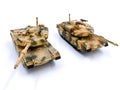 Both Toy tank isolated on white Royalty Free Stock Photo