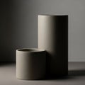 Both vases are smooth and made of a matte grey material likely ceramic Royalty Free Stock Photo