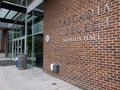 Bothell, WA USA - circa April 2021: Exterior view of Cascadia College`s Mobius Hall education building at the University of