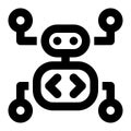 Botnet, Bot, Malware Outline Icon Royalty Free Stock Photo