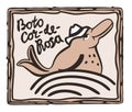 Boto rosa. Brazilian folklore animal. Cordel style