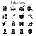 Botox , Anti aging icon set Royalty Free Stock Photo