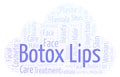 Botox lips word cloud.