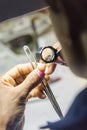 Woman doing a diamond inspection