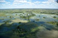 Botswana: Airshot from the flooded Okavango Delta in the Kalahari