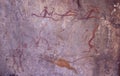 Botswana: Bushmen stone paintings in the caves of the Tsodillo Hills in the Kalahari desert Royalty Free Stock Photo