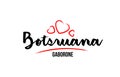 Botswana country with red love heart and its capital Gaborone creative typography logo design