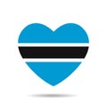 I love Botswana. Botswana flag heart vector illustration isolated on white background