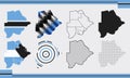Botswana Map Vector Set Royalty Free Stock Photo