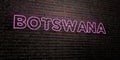 BOTSWANA -Realistic Neon Sign on Brick Wall background - 3D rendered royalty free stock image