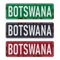 Botswana road sign set isolated on white background Royalty Free Stock Photo