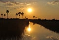 Botswana: Sunset in the Okavango-Delta Royalty Free Stock Photo