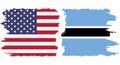 Botswana and USA grunge flags connection vector Royalty Free Stock Photo