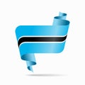 Botswanan flag wavy ribbon background. Vector illustration.