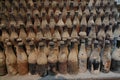 Old sherry bottle rows in Jerez de la Frontera in Andalusia, Spain Royalty Free Stock Photo