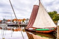 A `Botter` ship in the harbor of village of Elburg in the Netherlands Royalty Free Stock Photo