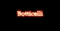 Botticelli written with fire. Loop