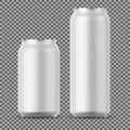 Blank beer can mock up. Small and Big Aluminium. Royalty Free Stock Photo