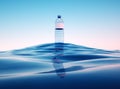 Bottle above sea. Hydration and freshness concept Royalty Free Stock Photo
