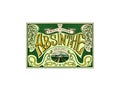 Absinthe alcohol. Label for retro poster. Engraved hand drawn vintage sketch. Woodcut style