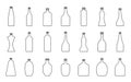 Bottle alcohol wine beer soda milk black line icon