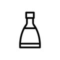 A bottle of alcoholic vector icon. Isolated contour symbol illustration