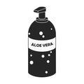 Bottle aloe vera vector icon.Black vector icon isolated on white background bottle aloe vera.