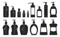 Bottle antiseptic vector black set icon. Vector illustration sanitizer on white background. Isolated outline set icon