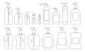Bottle antiseptic vector outline set icon. Vector illustration sanitizer on white background. Isolated outline set icon
