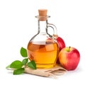 Bottle apple cider vinegar and fresh apples Royalty Free Stock Photo