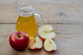 The bottle of Apple cider vinegar with fresh apple - food and drink Royalty Free Stock Photo