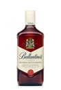 Bottle of Ballantine`s Finest blended scotch whisky isolated on white background Royalty Free Stock Photo