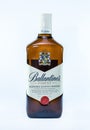 Bottle of Ballantine`s finest scotch whisky Royalty Free Stock Photo