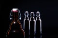 Bottle of beer on black Royalty Free Stock Photo