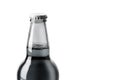 Bottle of beer black and white on a white Royalty Free Stock Photo