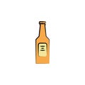 bottle of beer colored sketch style icon. Element of beer icon for mobile concept and web apps. Hand drawn bottle of beer icon can