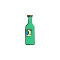 bottle of beer colored sketch style icon. Element of beer icon for mobile concept and web apps. Hand drawn bottle of beer icon can