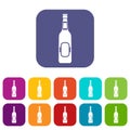 Bottle of beer icons set Royalty Free Stock Photo