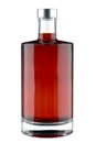 Bottle of Brandy, Cognac, Gin, Whiskey, Scotch, Bourbon with Metal Cap Isolated on White.