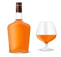 Bottle of brandy and a snifter Royalty Free Stock Photo