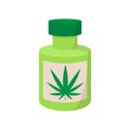 Bottle with buds of medical marijuana icon Royalty Free Stock Photo