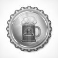 Bottle cap with beer mug Royalty Free Stock Photo