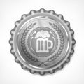 Bottle cap with beer mug & wreath Royalty Free Stock Photo