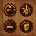 Bottle cap Design. Beer labels