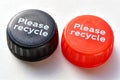 Bottle Cap With Please Recycle Message