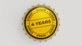 4 Years Sober. Sobriety seal on a bottle cap Royalty Free Stock Photo