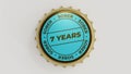 7 Years Sober. Sobriety seal on a bottle cap Royalty Free Stock Photo