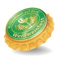 Bottle cap with white wine festival Royalty Free Stock Photo